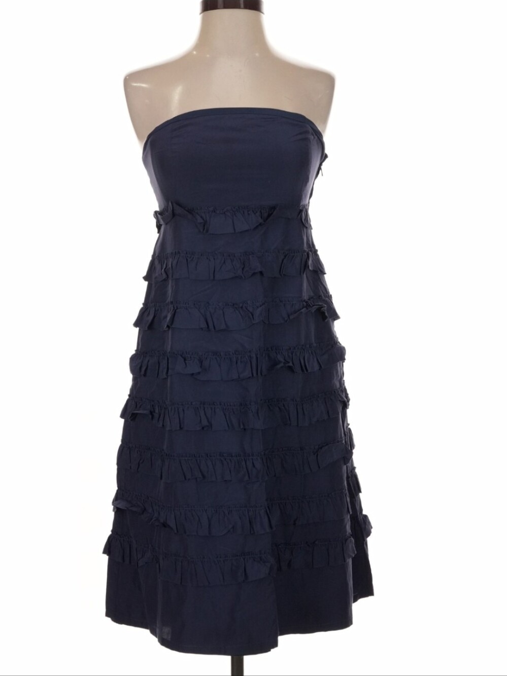 GAP Blue Strapless Ruffled Tiered Sundress Size 4